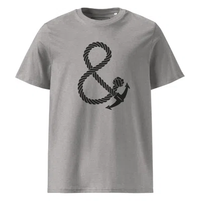 Anchor & Crew Heather Grey Oversized Ampersand Signature Organic Cotton T-shirt - Men