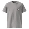 Anchor & Crew Heather Grey Penguin Suit Actual Life Organic Cotton Embroidered T-shirt - Women In Grey