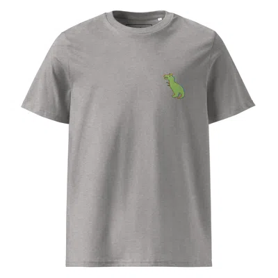 Anchor & Crew Heather Grey T-rex Snap Dancin' In The Wild Organic Cotton Embroidered T-shirt - Men