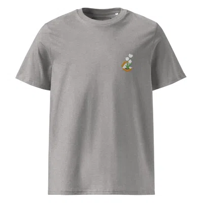 Anchor & Crew Heather Grey Tulip Garden Dystopia Organic Cotton Embroidered T-shirt - Women