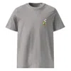 Anchor & Crew Heather Grey Tulip Garden Dystopia Organic Cotton Embroidered T-shirt - Women In Grey