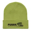 Anchor & Crew Leaf Green Purrr Gen. Organic Cotton Embroidered Beanie - Men In Green
