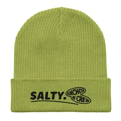 Anchor & Crew Leaf Green Salty Gen. Organic Cotton Embroidered Beanie - Women