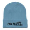 Anchor & Crew Light Blue Facts Gen. Organic Cotton Embroidered Beanie - Men In Blue