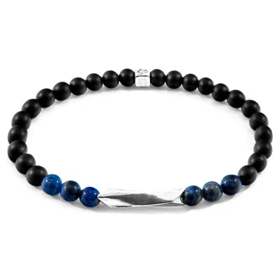 Anchor & Crew Men's Black / Blue Blue Sodalite Orinoco Silver & Stone Bracelet In Multi