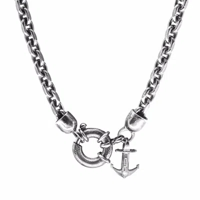 Anchor & Crew Men's Salcombe Voyage Silver Necklace Pendant In Metallic