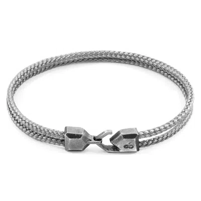 Anchor & Crew Men's Silver / Grey Classic Grey Cromer Silver & Rope Bracelet In Metallic