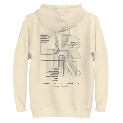 Anchor & Crew Neutrals Bone Gustatory Berlin Coffee Scene Cotton Blend Embroidered Hoodie - Women In Brown/white