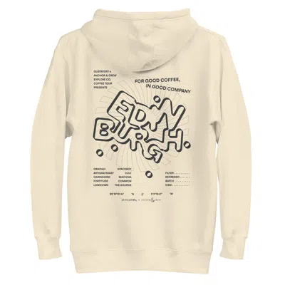Anchor & Crew Neutrals Bone Gustatory Edinburgh Coffee Scene Cotton Blend Embroidered Hoodie - Women In Brown/white