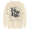 Anchor & Crew Neutrals Bone Gustatory New York Coffee Scene Cotton Blend Embroidered Hoodie - Women In Brown/white
