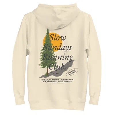 Anchor & Crew Neutrals Bone Mountain Pine Slow Sundays Running Club Cotton Blend Hoodie - Men In White