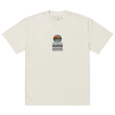 Anchor & Crew Neutrals Faded Bone Panoramic Peaks Explore Co. Oversized Cotton T-shirt - Men In White