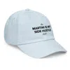 Anchor & Crew Pastel Blue Martini Is My Side Hustle Club Chino Embroidered Cap - Women In Blue