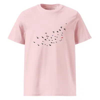 Anchor & Crew Pink / Purple Cotton Pink Birds Where's William Going? Organic Cotton T-shirt - Women In Pink/purple
