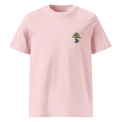 Anchor & Crew Pink / Purple Cotton Pink Bonsai Garden Dystopia Organic Cotton Embroidered T-shirt - Men In Pink/purple