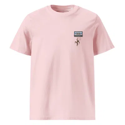 Anchor & Crew Pink / Purple Cotton Pink Cassette Monkey Organic Cotton Embroidered T-shirt - Women In Pink/purple