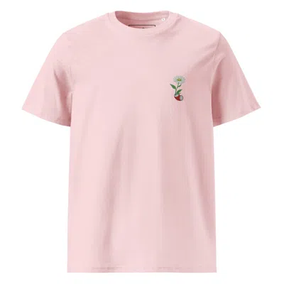 Anchor & Crew Pink / Purple Cotton Pink Daisy Garden Dystopia Organic Cotton Embroidered T-shirt - Men In Pink/purple