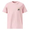 Anchor & Crew Pink / Purple Cotton Pink Drummer Monkey Organic Cotton Embroidered T-shirt - Women In Pink/purple