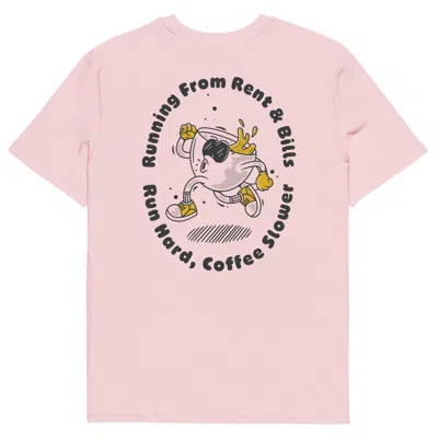 Anchor & Crew Pink / Purple Cotton Pink Gustatory Coffee Over Bills Organic Cotton Embroidered T-shirt - Men In Pink/purple