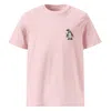Anchor & Crew Pink / Purple Cotton Pink Penguin Suit Actual Life Organic Cotton Embroidered T-shirt - Women In Pink/purple