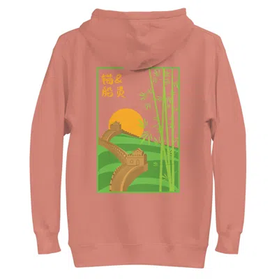 Anchor & Crew Pink / Purple Dusty Rose Great Wall Of China Landmark Cotton Blend Hoodie - Men In Pink/purple