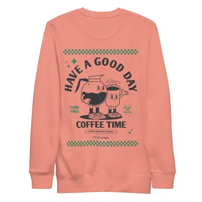 Anchor & Crew Pink / Purple Dusty Rose Gustatory Have A Good Day Cotton Blend Embroidered Sweatshirt - Men In Pink/purple