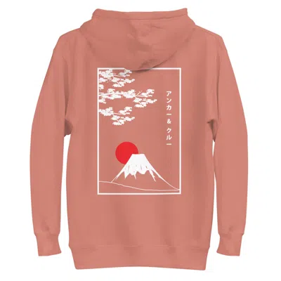 Anchor & Crew Pink / Purple Dusty Rose Mount Fuji Landmark Cotton Blend Hoodie - Men In Pink/purple