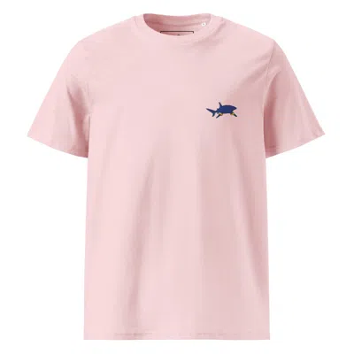Anchor & Crew Pink / Purple Cotton Pink Shark Gone Swimming In The Wild Organic Cotton Embroidered T-shirt - Men In Pink/purple