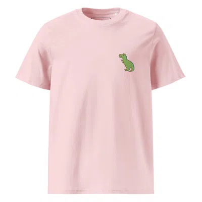 Anchor & Crew Pink / Purple Cotton Pink T-rex Snap Dancin' In The Wild Organic Cotton Embroidered T-shirt - Men In Pink/purple