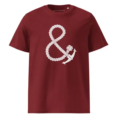 Anchor & Crew Red Burgundy Oversized Ampersand Signature Organic Cotton T-shirt - Men