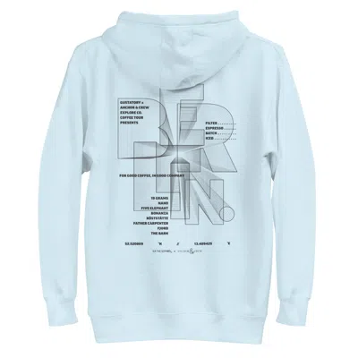 Anchor & Crew Sky Blue Gustatory Berlin Coffee Scene Cotton Blend Embroidered Hoodie - Women