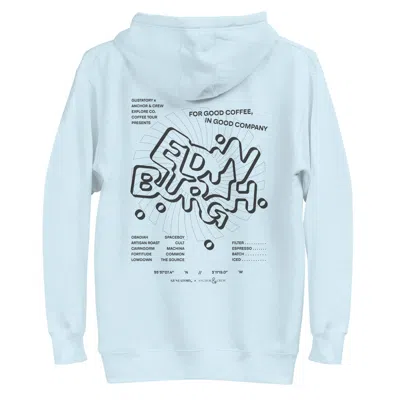 Anchor & Crew Sky Blue Gustatory Edinburgh Coffee Scene Cotton Blend Embroidered Hoodie - Men