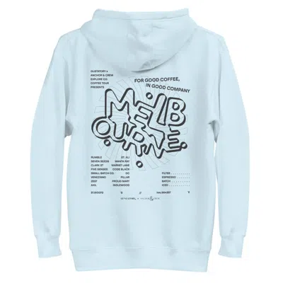 Anchor & Crew Sky Blue Gustatory Melbourne Coffee Scene Cotton Blend Embroidered Hoodie - Women
