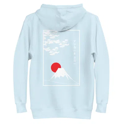 Anchor & Crew Sky Blue Mount Fuji Landmark Cotton Blend Hoodie - Women