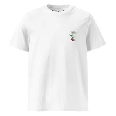 Anchor & Crew White Daisy Garden Dystopia Organic Cotton Embroidered T-shirt - Men