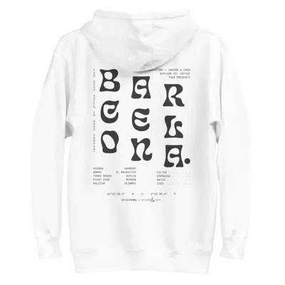 Anchor & Crew White Gustatory Barcelona Coffee Scene Cotton Blend Embroidered Hoodie - Women