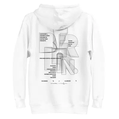 Anchor & Crew White Gustatory Berlin Coffee Scene Cotton Blend Embroidered Hoodie - Women