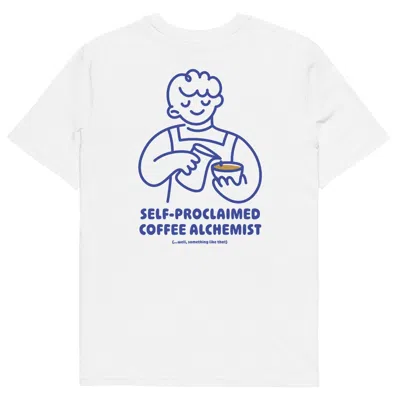 Anchor & Crew White Gustatory Coffee Alchemist Organic Cotton Embroidered T-shirt - Men
