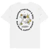Anchor & Crew White Gustatory Coffee Over Bills Organic Cotton Embroidered T-shirt - Women In White