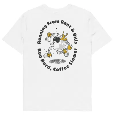 Anchor & Crew White Gustatory Coffee Over Bills Organic Cotton Embroidered T-shirt - Women