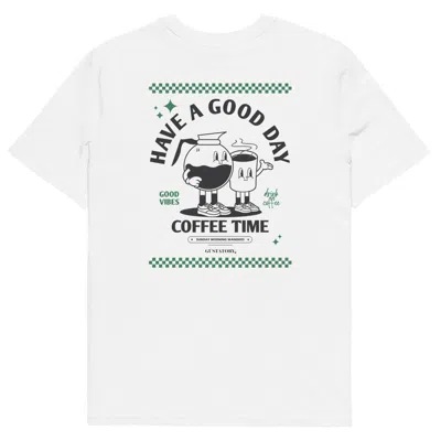 Anchor & Crew White Gustatory Have A Good Day Organic Cotton Embroidered T-shirt - Women
