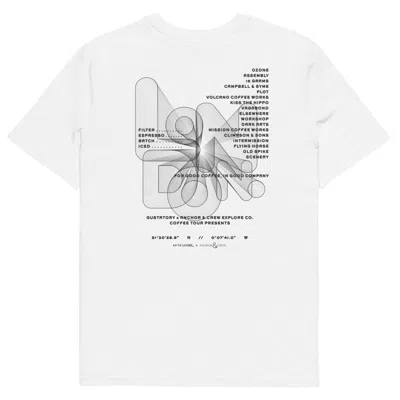 Anchor & Crew White Gustatory London Coffee Scene Organic Cotton Embroidered T-shirt - Men