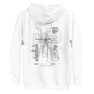 Anchor & Crew White Gustatory Tokyo Coffee Scene Cotton Blend Embroidered Hoodie - Women