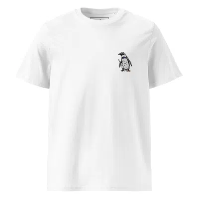 Anchor & Crew White Penguin Suit Actual Life Organic Cotton Embroidered T-shirt - Men