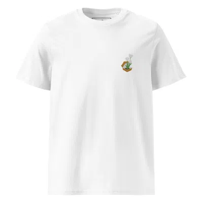 Anchor & Crew White Tulip Garden Dystopia Organic Cotton Embroidered T-shirt - Women