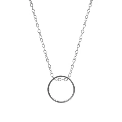 Anchor & Crew Women's Abbott Round Mini Geometric Silver Necklace Pendant In Metallic