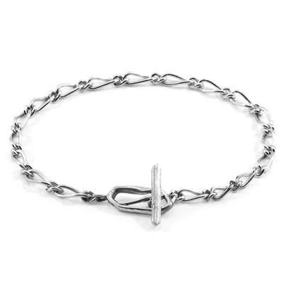Anchor & Crew Women's Arabella Twist Silver Chain T-bar Bracelet In Metallic
