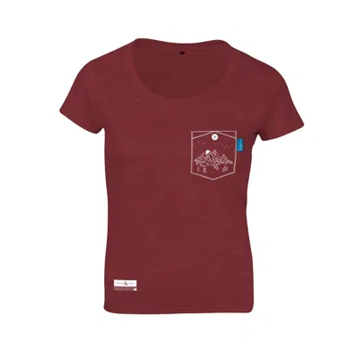 Anchor & Crew Women's Fire Brick Red Horizon Print Organic Cotton T-shirt