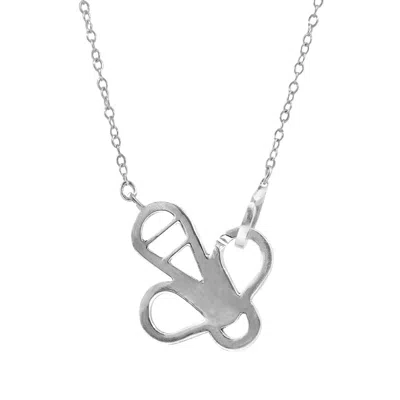 Anchor & Crew Women's Flying Bee Link Paradise Silver Necklace Pendant In Metallic