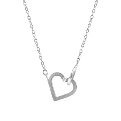 Anchor & Crew Women's Little Heart Link Paradise Silver Necklace Pendant In Metallic